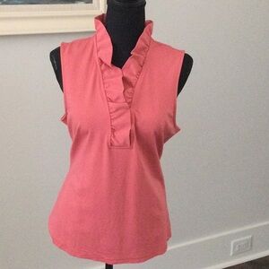 Tahari Coral Sleeveless Ruffle Tank Top